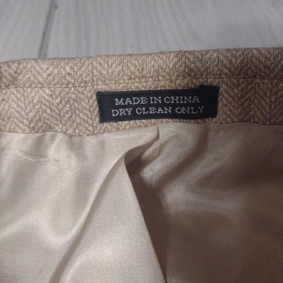 JOHN ASHFORD 3 Button Herringbone Blazer/Sport Coat-Beige-Silk-SZ 40L-NWT - Picture 4 of 15